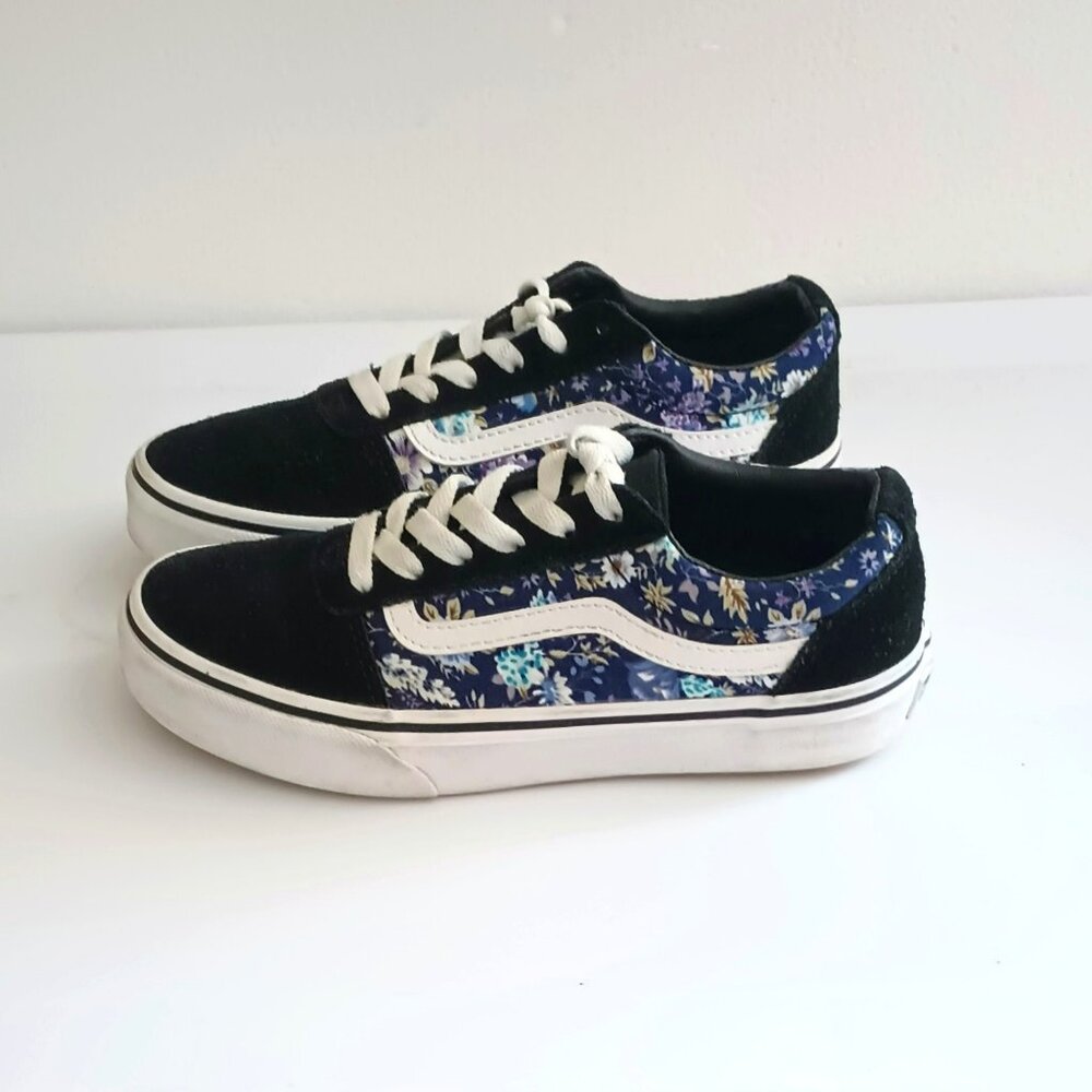 Vans Ward Moody Floral Shoes 3 Girl's Low Top Skateboarding Lace Up Sneakers